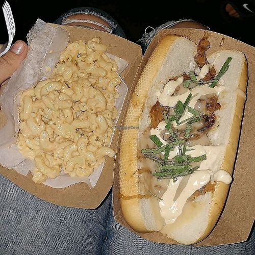 mac & cheese and steak & gouda melt at V-Grits Food Truck in Louisville