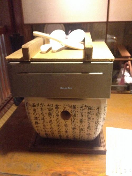 Our freshly made tofu being prepared at Tofu Sorano in Tokyo