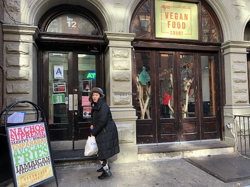 The vegan food court at VSpot Express in New York City