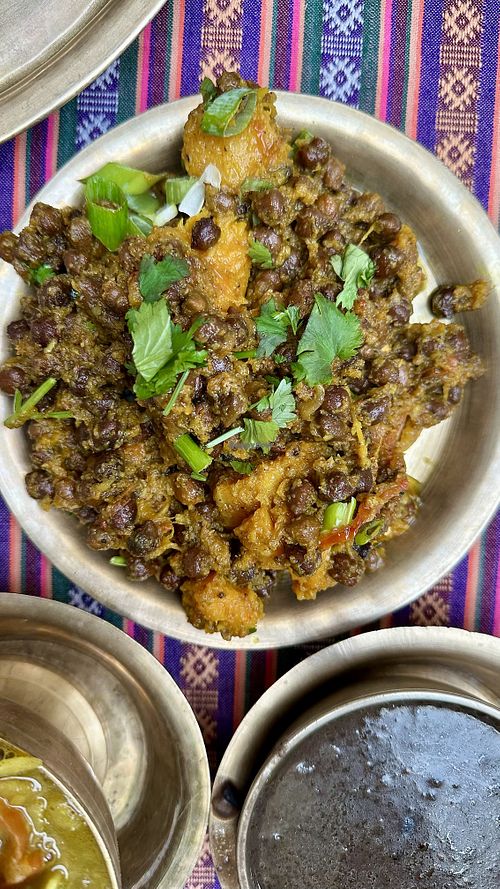 Butternut squash and black chickpeas   at Yak Yeti Yak in Bath