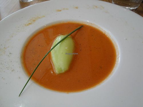 starter : gazpacho and cucumber sorbet at Lecocq & Folks in Vannes