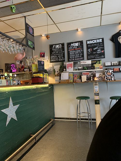 Bar and menu  at Crippas Cafe in Gothenburg