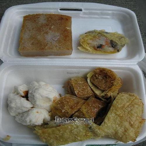 Dim sum takeaway at Perfect Vegetarian Foods in Kowloon