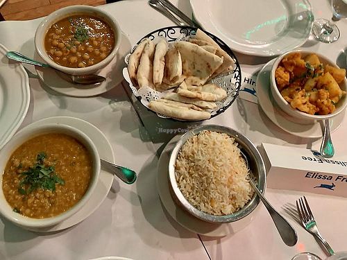 Just some of the all-vegan spread at a private party there.   at Laliguras Indian and Nepali Bistro in Washington