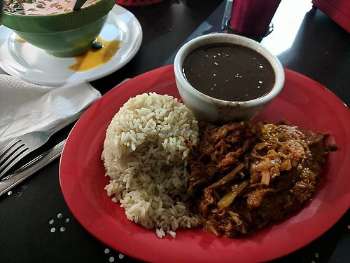 Ropa Vieja. i suggest subbing tostones, plantain or yucca for rice at Equelecua Cuban Cafe - Cloud Kitchen in Los Angeles