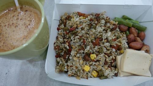 Xiang chun oat rice with coffee  at QQ Rice - Tanjong Pagar MRT in Central Singapore