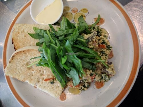 Scrambled tofu w/Nuttelex  at Dear Daisy in Forestville