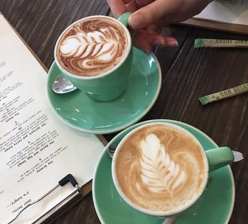 Soy flat whites galore  at Dear Daisy in Forestville