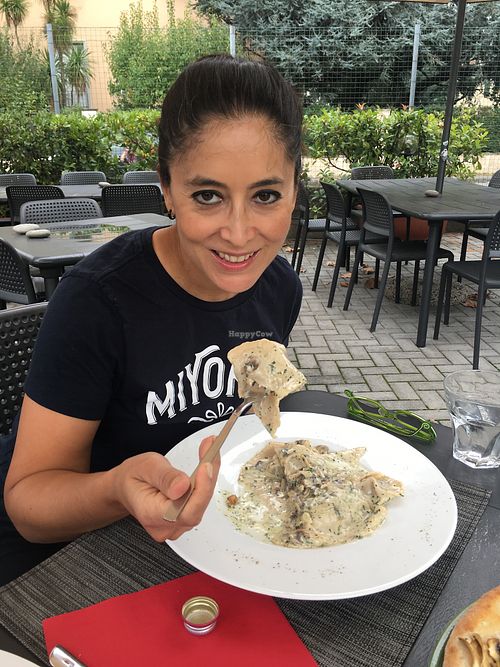 Ravioli with mushrooms and walnuts at Felice Ristorante Pizzeria in Lucca