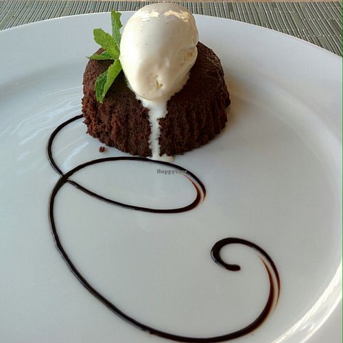 gluten free chocolate delight with ice cream at The Farm in Dubai