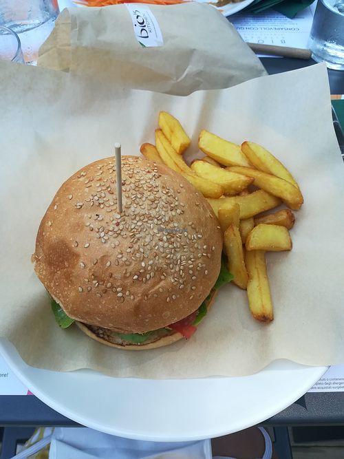 Vegan burger at Bio's Kitchen in Rimini