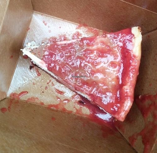 Cheesecake, with strawberry glaze at Fru Fru Terra in Portland