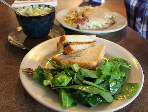 ham and cheese melt with salad.  at Fru Fru Terra in Portland
