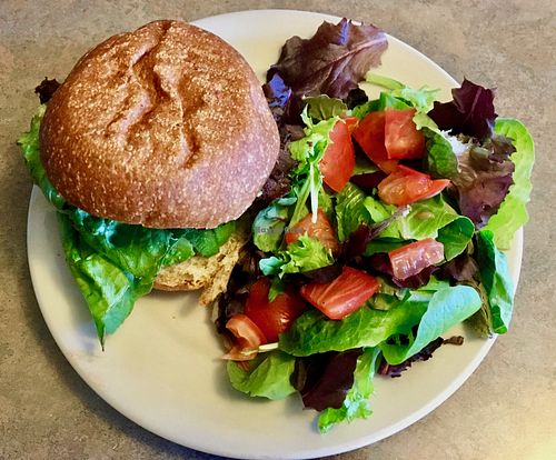 Maitake mushroom burger at Fru Fru Terra in Portland