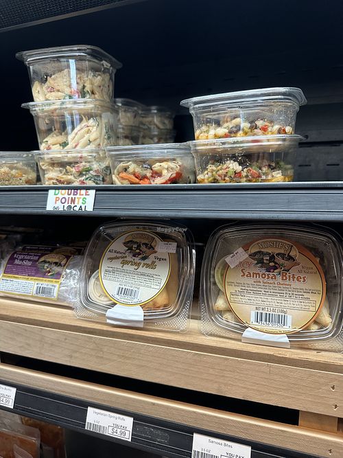 Prepared vegan food  at Organnons Natural Market in Wrightstown