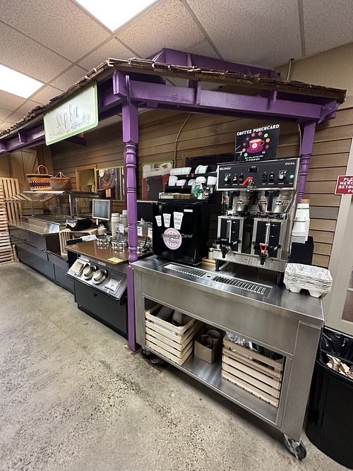 Soup and coffee bar  at Organnons Natural Market in Wrightstown