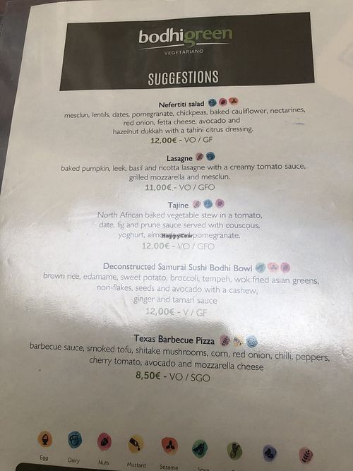 Suggestions, but they have a larger menu  at BodhiGreen Vegetariano in Alicante