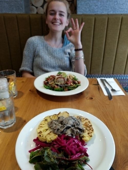 the lovely morgan enjoying lunch. at Henderson's Vegan in Edinburgh