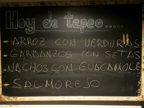 Four veggie options today. Always at least 2 vegan options. at El Colibrin in Leon