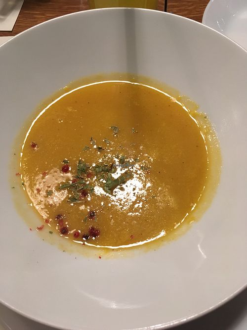 Pumpkin ginger soup at Nonna in Athens