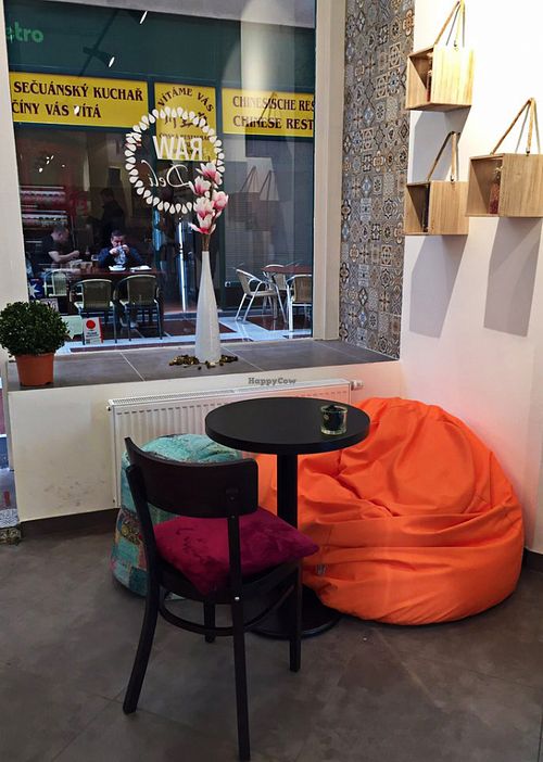cozy seating at The Raw Deli in Prague
