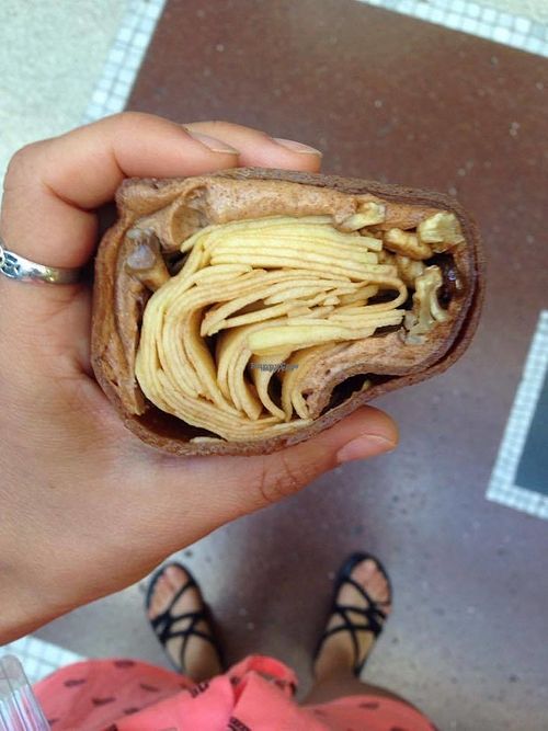 The awesome raw apple strudel  at The Raw Deli in Prague