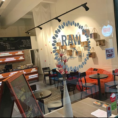 store front at The Raw Deli in Prague