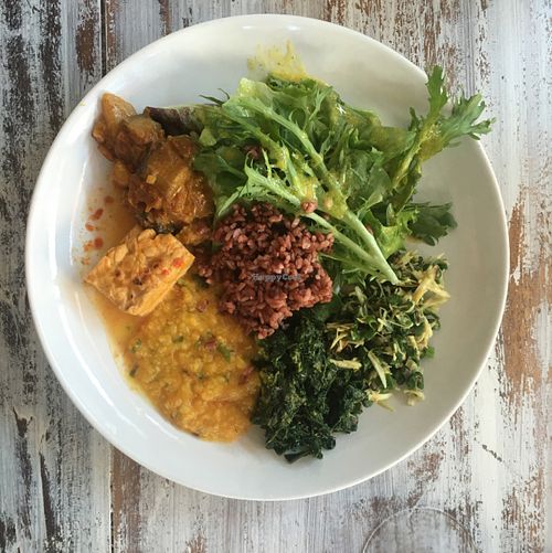 beautiful vegan buffet plate at Malaika Secret Moksha in Sanur