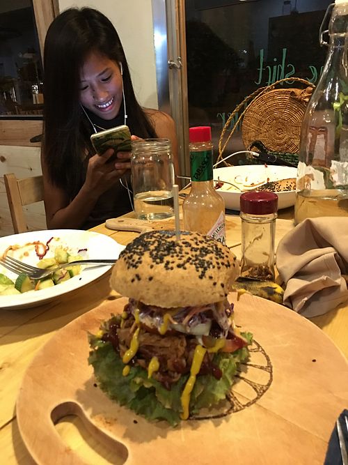 Burgers at The Vegan Dinosaur in Davao City