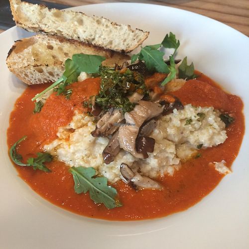 fresh corn & quinoa polenta - so good! at Chavela Restaurant in Hollywood