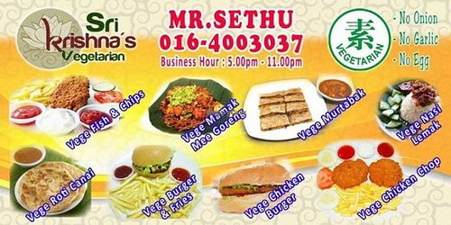banner at Sri Krishna's Vegetarian in Penang