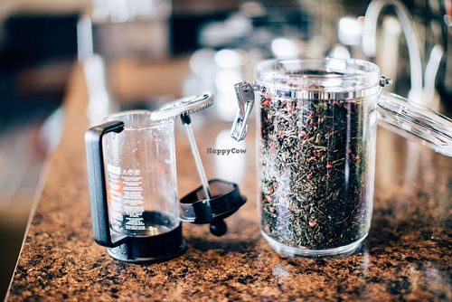 Over 14 organic loose leaf teas to choose from! at Passion Flour Patisserie in Salt Lake City