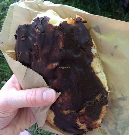 Cream-filled pastry with chocolate frosting at Passion Flour Patisserie in Salt Lake City