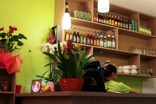 Inside the restaurant at Vege Saveurs in Paris