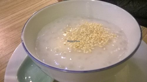 Banana, coco milk and tapioca at Vege Saveurs in Paris