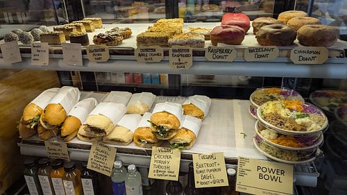 Sandwiches, bowls and sweets at Veggie Vie in Adelaide