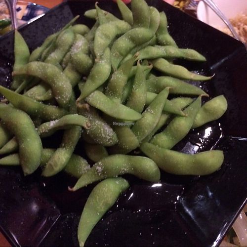 edamame with salt at Ruk Mae in Stoughton