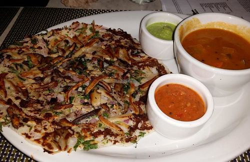Uttapam Mushroom Medley (vegan) at Paper Dosa in Santa Fe