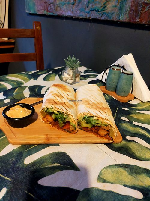 Tofu shawarma at Kiwi Vegan Cafe in Tbilisi