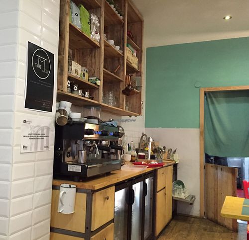 coffee prep area at Casa Griega in Barcelona