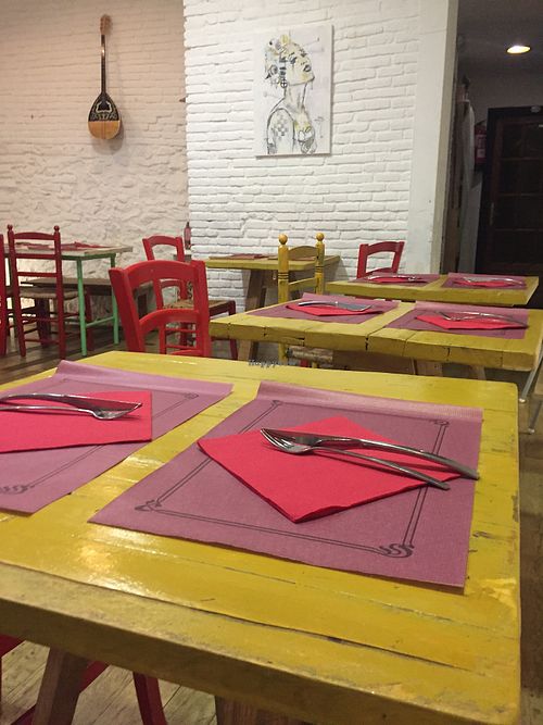 Colourful interior  at Casa Griega in Barcelona