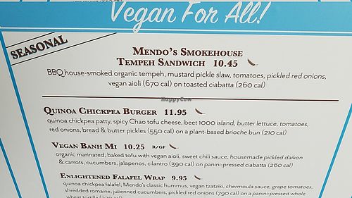 Vegan options at Mendocino Farms in Marina Del Rey
