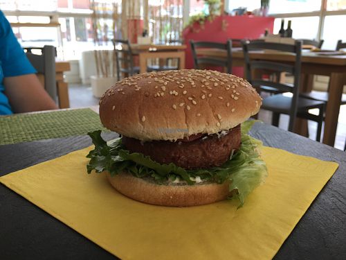 Beyond meat burger  at Sopra la Panca in Trento