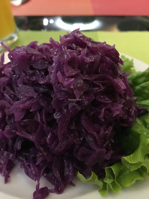Red Cabbage Salad at Bosco Verde Italian Vegan Restaurant in Ulaanbaatar