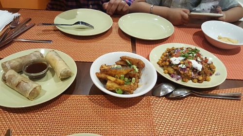 spring rolls, ambli. mogo, aloo tikki at Simply Veggie in Bedford