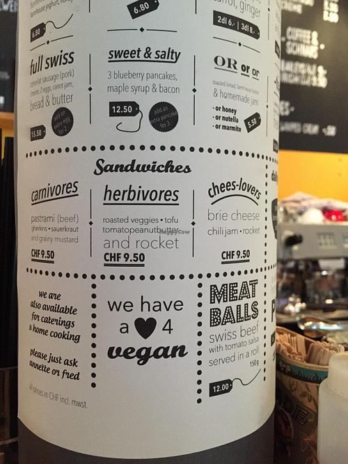 Menu at Airtime Cafe in Lauterbrunnen