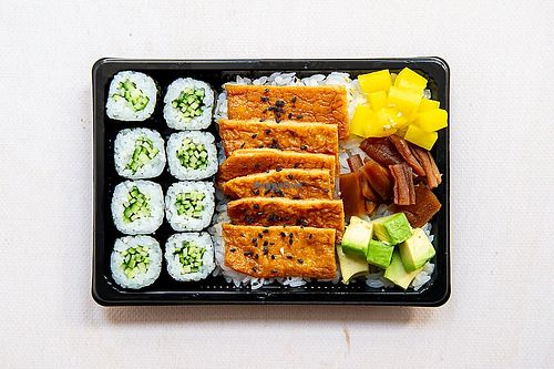 tofu vegan set at Youmiko Sushi in Krakow