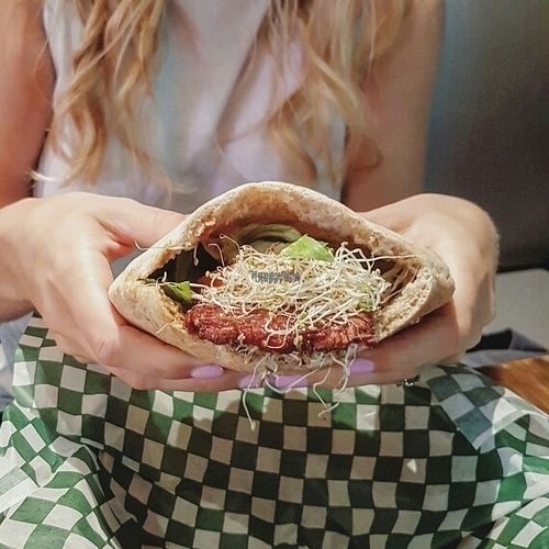 tempeh pita at Panthere Verte - St. Denis in Montreal