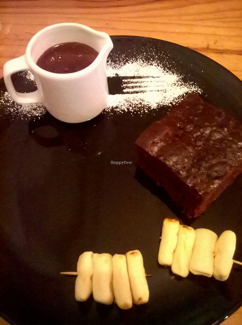 Brownie and Hot Chocolate Sauce at The Bohemian in Newcastle Upon Tyne