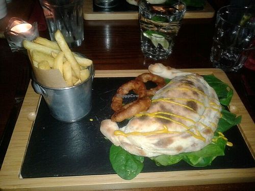 Vegan chili dog calzone at The Bohemian in Newcastle Upon Tyne